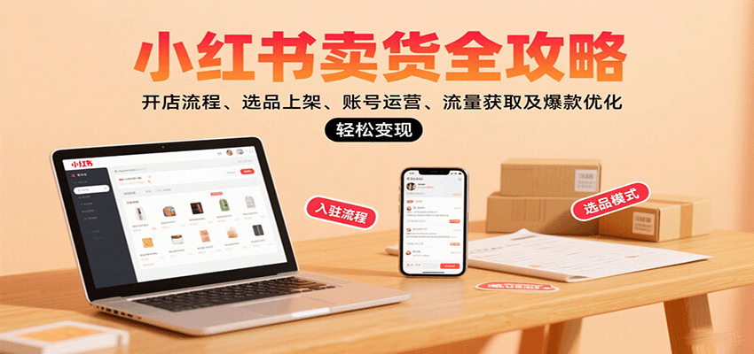 小红书卖货全攻略：开店流程、选品上架、账号运营、流量获取及爆款优化，轻松变现-靠谱项目库