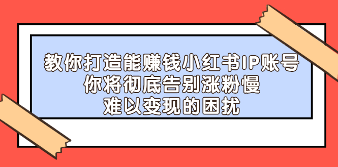 教你打造能赚钱小红书IP账号，了解透彻小红书的真正玩法-靠谱项目库
