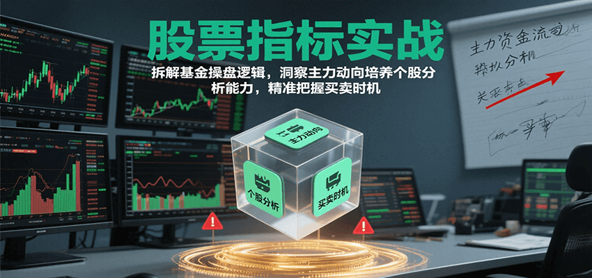 股票指标实战，拆解基金操盘逻辑，洞察主力动向培养个股分析能力，精准把握买卖时机-靠谱项目库