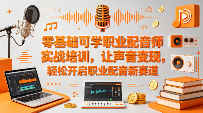 零基础可学职业配音师实战培训，让声音变现，轻松开启职业配音新赛道-靠谱项目库