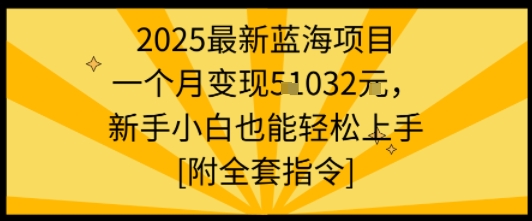 2025最新蓝海项目一个月变现1w+新手小白也能轻松上手【附全套指令】-靠谱项目库