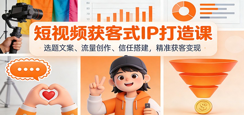 短视频获客式IP打造课：选题文案、流量创作、信任搭建，精准获客变现-靠谱项目库