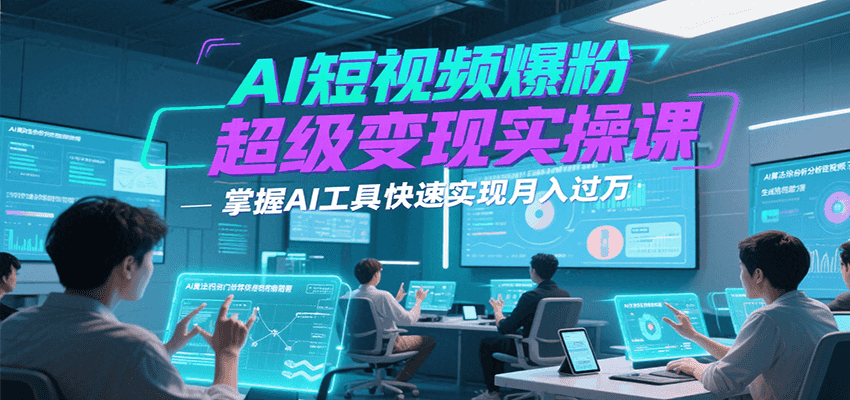 AI短视频爆粉超级变现实操课，掌握AI工具快速实现月入过万-靠谱项目库