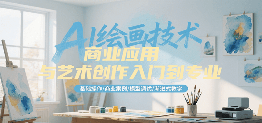 AI绘画技术商业应用与艺术创作入门到专业，基础操作/商业案例/模型调优/渐进式教学-靠谱项目库