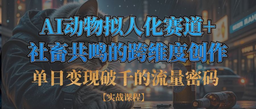 单日变现破千的流量密码,AI动物拟人化赛道+社畜共鸣的跨维度创作-靠谱项目库