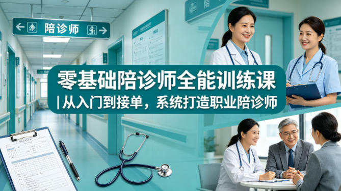 零基础陪诊师全能训练课｜从入门到接单，系统打造职业陪诊师-靠谱项目库