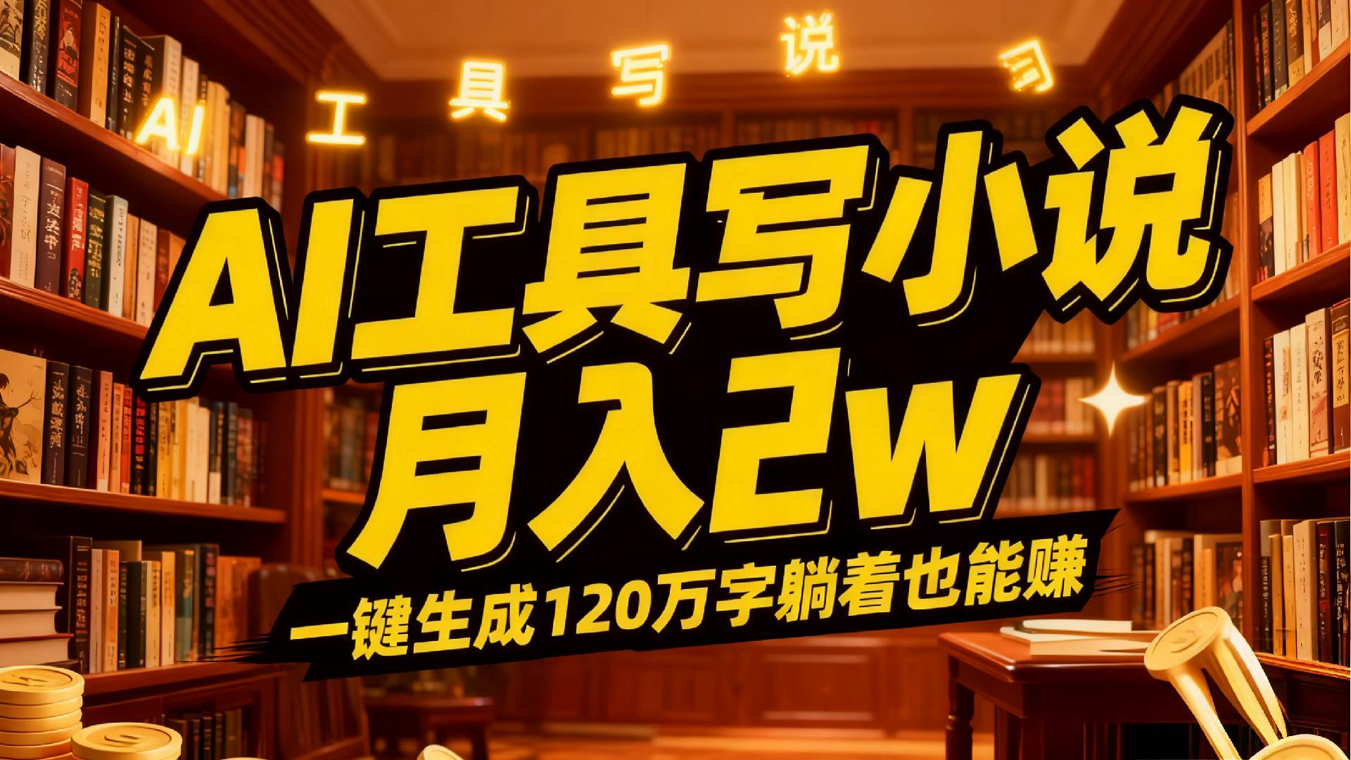 2026年AI工具写小说,一键生成120万字，躺着也能赚，月入2w+-靠谱项目库