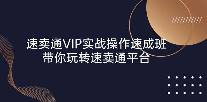 （10935期）速卖通 VIP实战操作-速成班，带你玩转速卖通平台（23节）-靠谱项目库