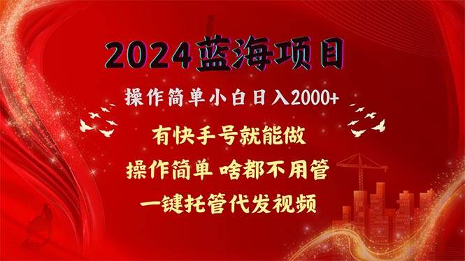 2024蓝海项目，网盘拉新，操作简单小白日入2000+，一键托管代发视频，…-靠谱项目库