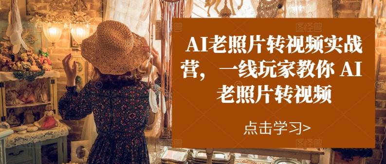（11477期）AI老照片转视频实操训练营，一线玩家教你AI老照片转视频-靠谱项目库