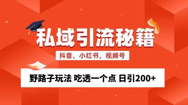 私域流量的精准化获客方法 野路子玩法 吃透一个点 日引200+ 【揭秘】-靠谱项目库