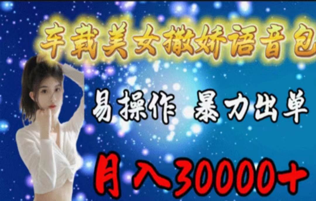 （11249期）车载美女撒娇语音包，执行就出单，月入3000＋，小白看完课程就能马上实操-靠谱项目库