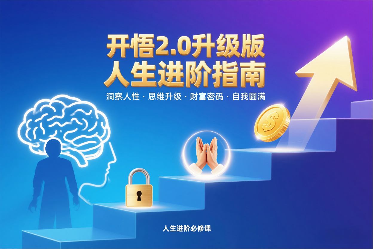 开悟2.0升级版人生进阶指南，洞察人性-思维升级-财富密码-自我圆满-靠谱项目库