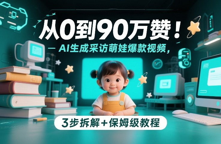 从0到90万赞：AI生成采访萌娃爆款视频，3步拆解+保姆级教程-靠谱项目库