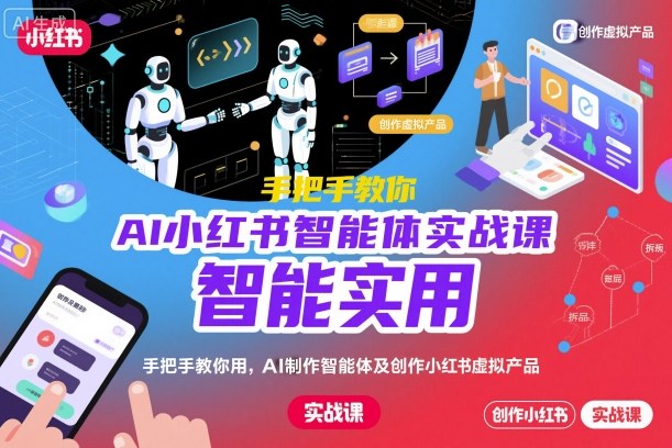 AI小红书智能体实战课，手把手教你用AI制作智能体及创作小红书虚拟产品，提效+内容商业化-靠谱项目库