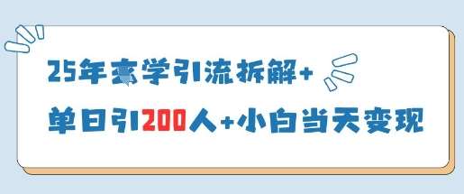 25年国学引流拆解+单日引200人+小白当天就能变现-靠谱项目库