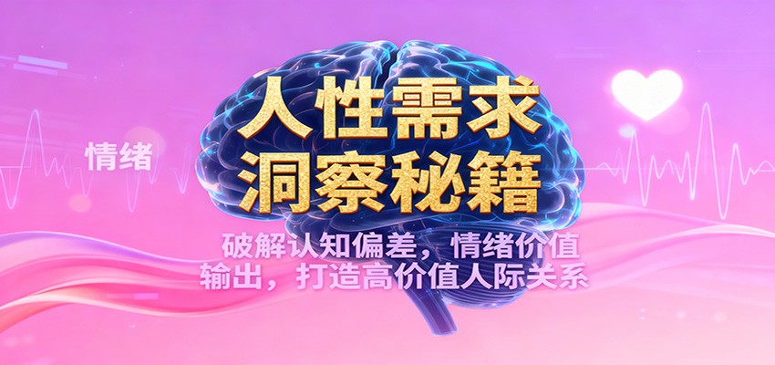 人性需求洞察秘籍，破解认知偏差，情绪价值输出，打造高价值人际关系-靠谱项目库