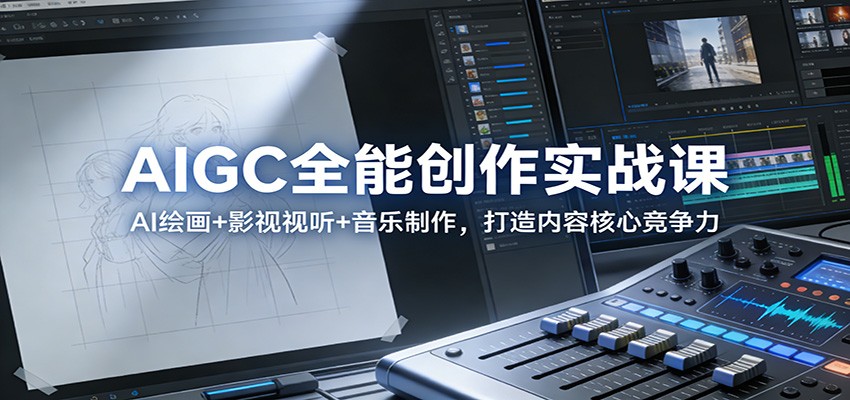 AIGC全能创作实战课：AI绘画+影视视听+音乐制作，打造内容核心竞争力-靠谱项目库