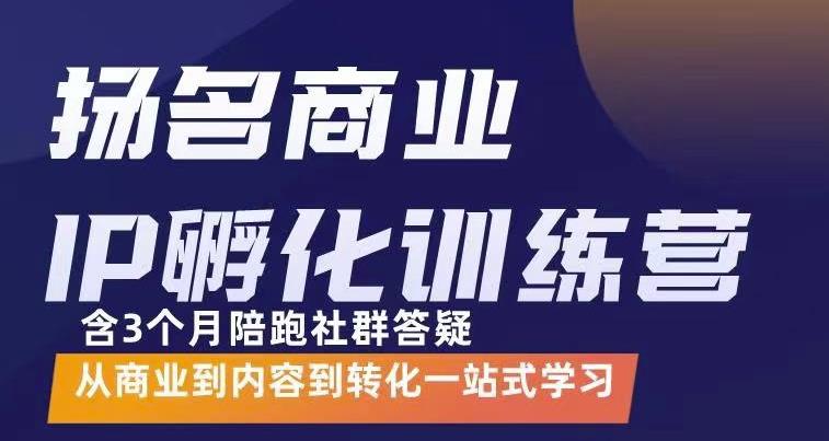 杨名商业IP孵化训练营，从商业到内容到转化一站式学 价值5980元-靠谱项目库