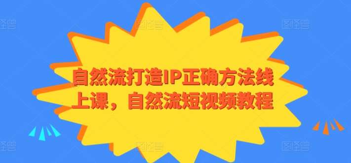 自然流打造IP正确方法线上课，自然流短视频教程-靠谱项目库