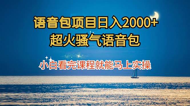 （12734期）语音包项目 日入2000+ 超火骚气语音包小白看完课程就能马上实操-靠谱项目库