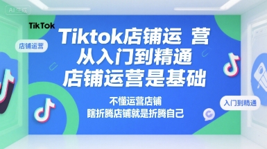 Tiktok店铺运营从入门到精通，店铺运营是基础，不懂运营店铺，瞎折腾店铺就是折腾自己-靠谱项目库