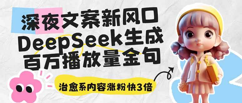 （14587期）深夜文案新风口：DeepSeek生成百万播放量金句，治愈系内容涨粉快3倍-靠谱项目库