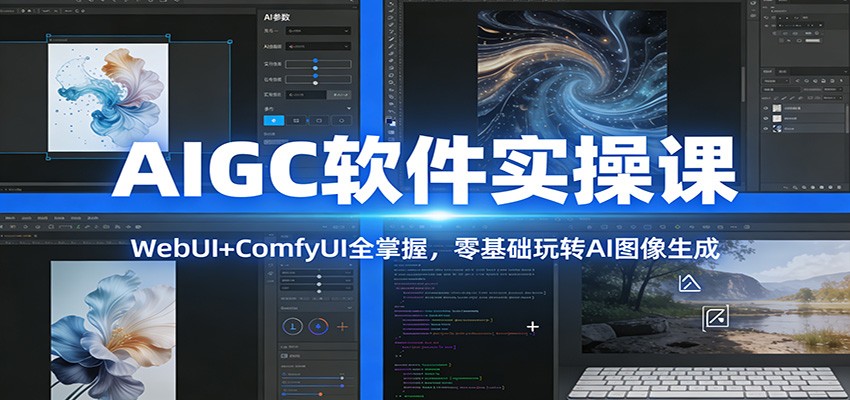 AIGC软件实操课：WebUI+ComfyUI全掌握，零基础玩转AI图像生成-靠谱项目库