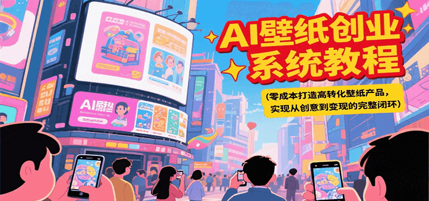 AI壁纸创业系统教程，零成本打造高转化壁纸产品，实现从创意到变现的完整闭环-靠谱项目库