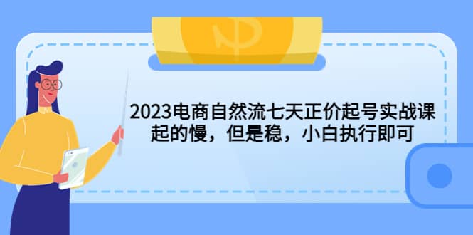 2023电商自然流七天正价起号实战课：起的慢，但是稳，小白执行即可-靠谱项目库
