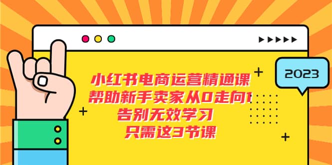 小红书电商·运营精通课，帮助新手卖家从0走向1 告别无效学习（7节视频课）-靠谱项目库