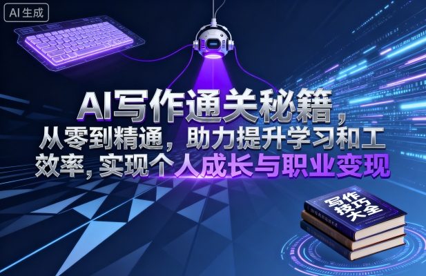 AI写作通关秘籍，从零到精通，助力提升学习和工作效率，实现个人成长与职业变现-靠谱项目库