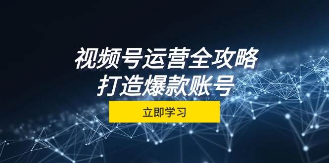 视频号运营全攻略，从定位到成交一站式学习，视频号核心秘诀，打造爆款账号-靠谱项目库