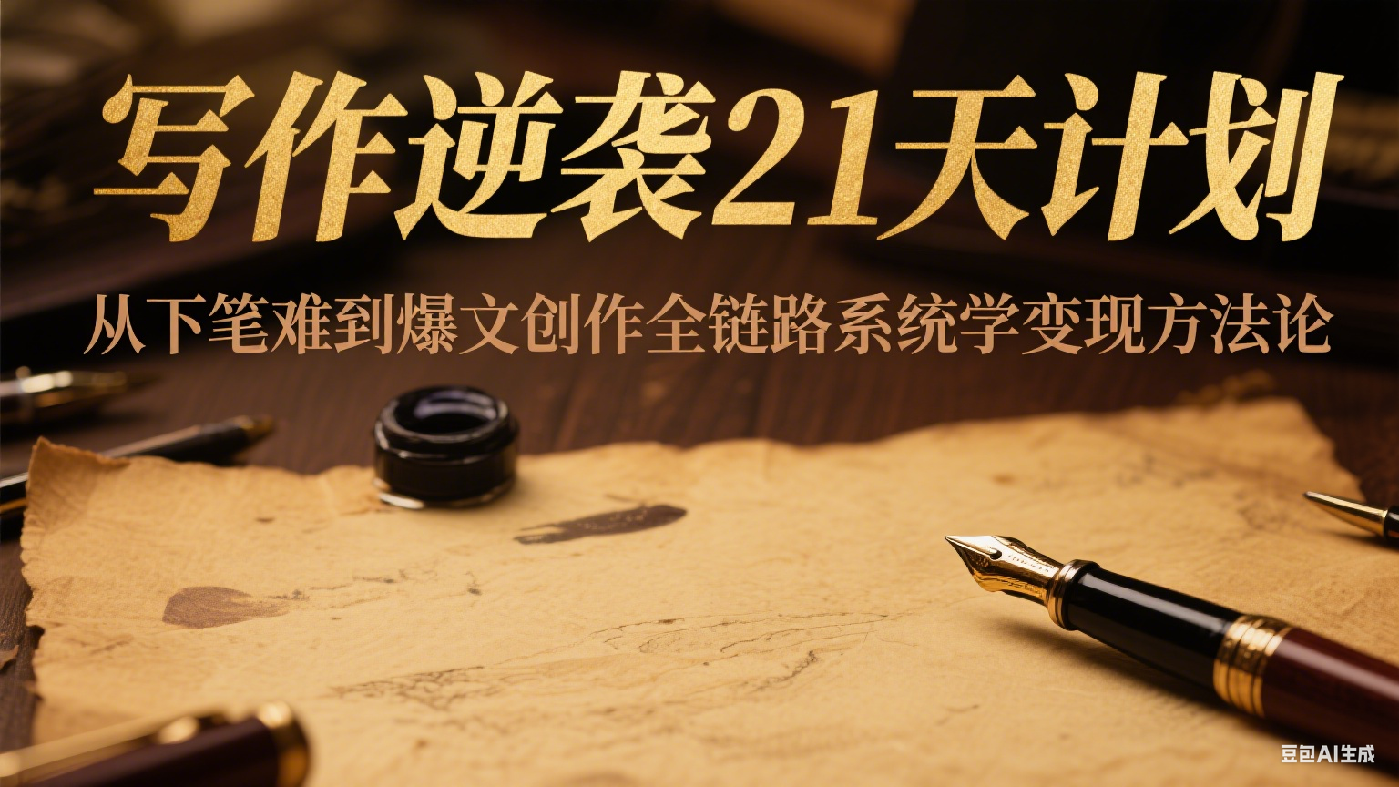 写作逆袭21天计划：从下笔难到爆文创作全链路系统学变现方法论-靠谱项目库