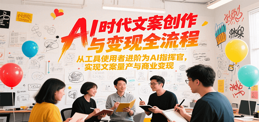 AI时代文案创作与变现全流程，从工具使用者进阶为AI指挥官，实现文案量产与商业变现-靠谱项目库