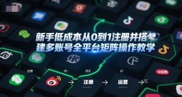 新手低成本从0到1注册并搭建多账号全平台矩阵操作教学，手机号-邮箱-IP-工具-靠谱项目库