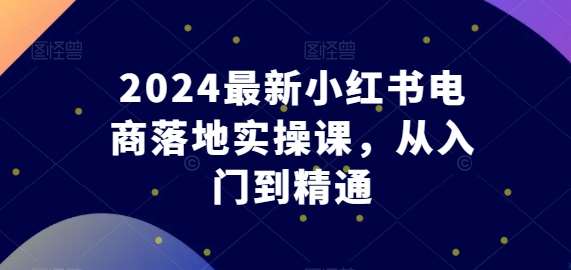 2024最新小红书电商落地实操课，从入门到精通-靠谱项目库