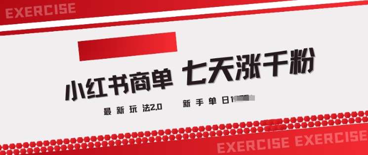 小红书商单2.0最新玩法，3天涨千粉单日变现多张-靠谱项目库