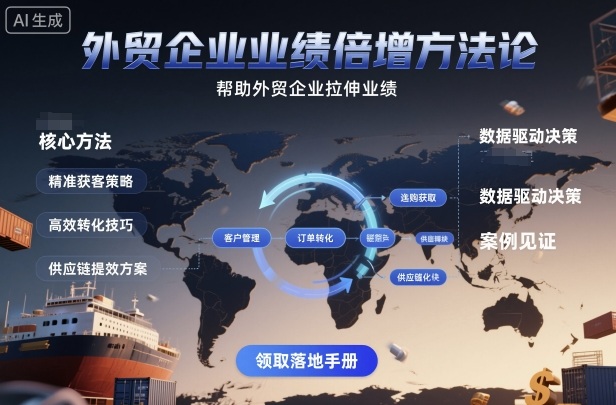 外贸企业业绩倍增方法论，帮助外贸企业拉伸业绩-靠谱项目库