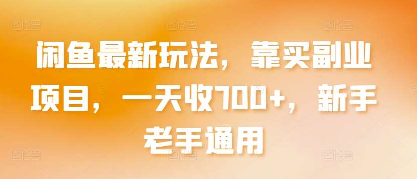 闲鱼最新玩法，靠买副业项目，一天收700+，新手老手通用【揭秘】-靠谱项目库