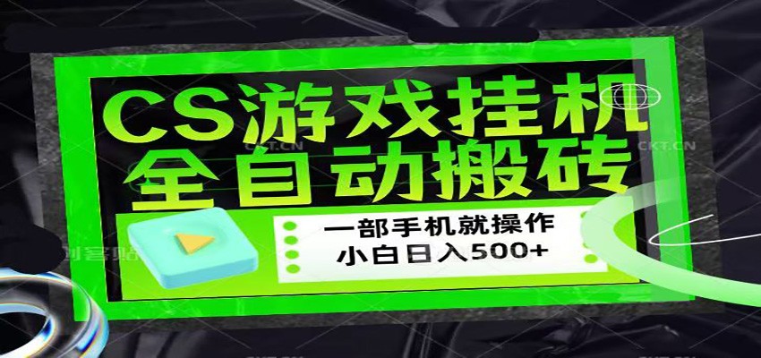 CSGO游戏挂机捡漏搬砖，超稳定的项目，带领1000+小白实现日入500+-靠谱项目库