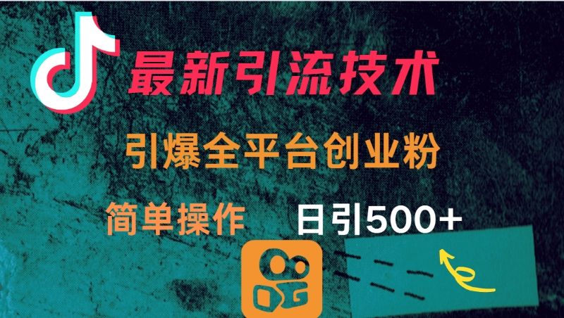 最新引流方法，引爆全平台创业粉操作简单，日引300＋-靠谱项目库