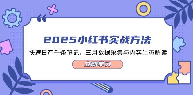 （14347期）2025小红书实战方法，快速日产千条笔记，三月数据采集与内容生态解读-靠谱项目库