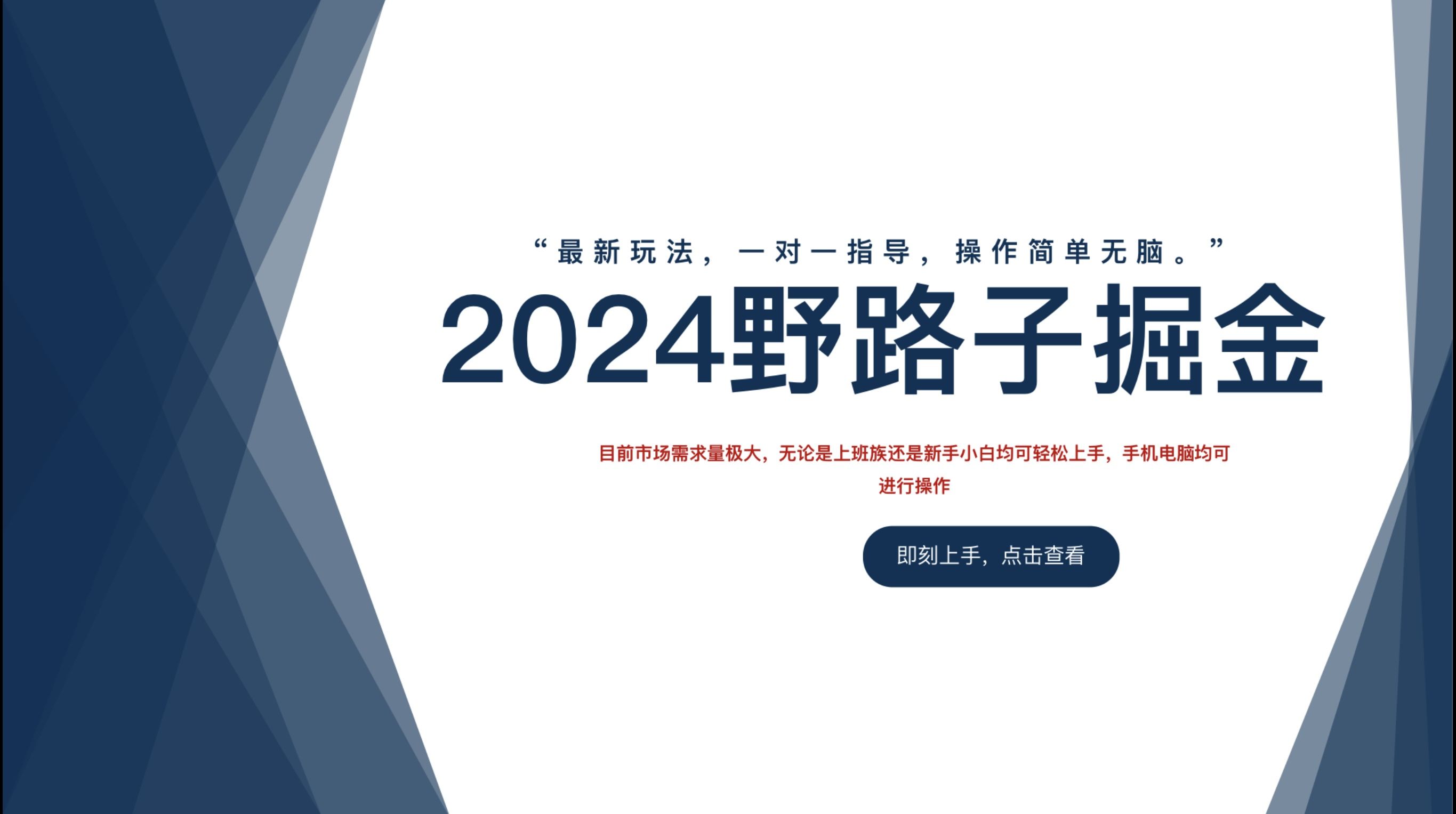 2024野路子掘金，最新玩 法， 一对一指导，操作简单无脑。-靠谱项目库