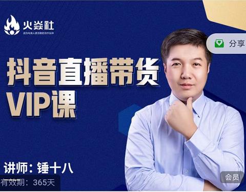 锤十八-抖音直播带货VIP课，专注直播带货有效盈利模式-靠谱项目库