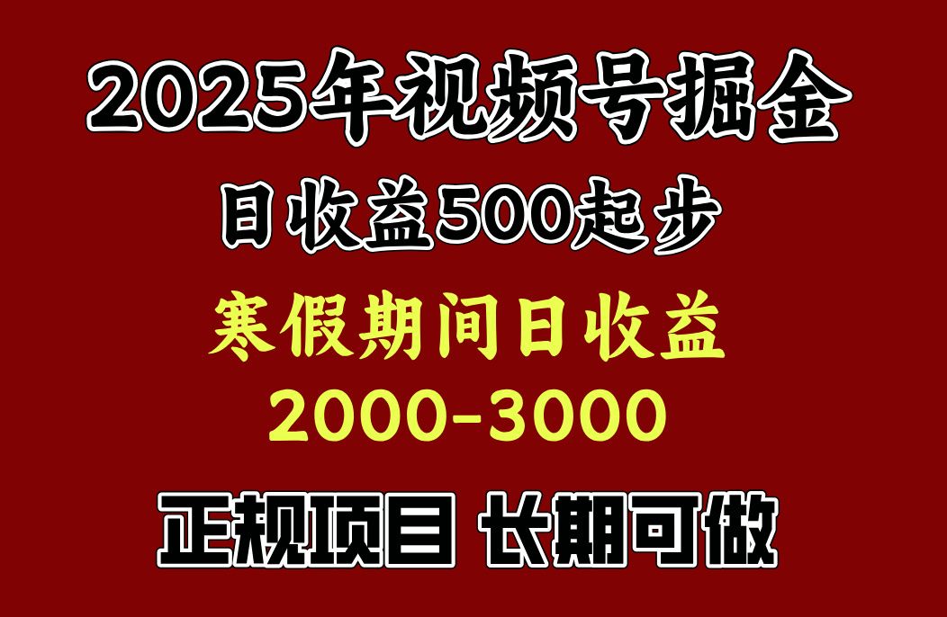 寒假期间一天收益2000+，小白一天就能上手-靠谱项目库