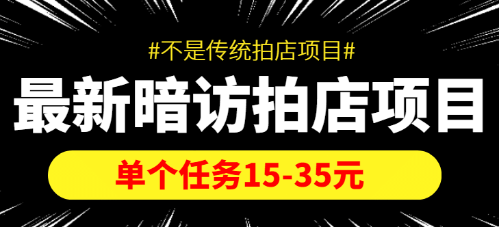 【信息差项目】最新暗访拍店项目，单个任务15-35元（不是传统拍店项目）-靠谱项目库
