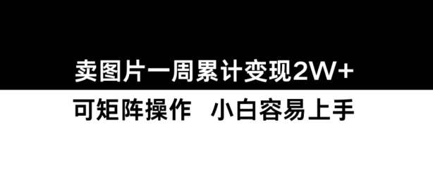 小红书【卖图片】一周累计变现2W+小白易上手-靠谱项目库