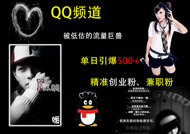 QQ频道，被低估的流量巨兽，单日引爆500+精准创业粉、兼职粉的引流秘籍-靠谱项目库