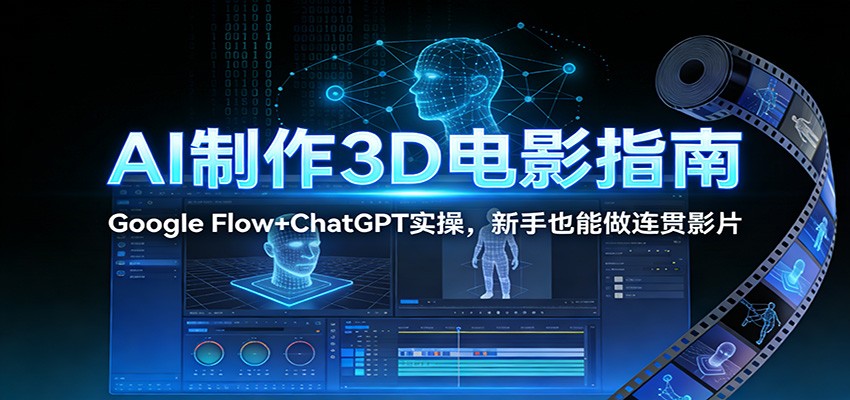 AI制作3D电影指南：Google Flow+ChatGPT实操，新手也能做连贯影片-靠谱项目库